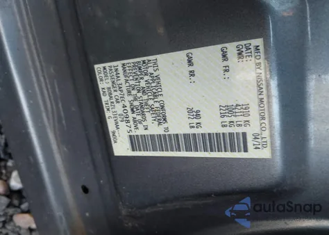 2014 Nissan Altima 2.5/2.5 S/2.5 Sl/2.5 Sv from USA, damaged, VIN 1N4AL3AP7EC409875